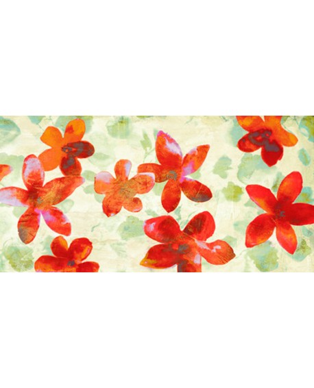 kelly parr cuadro mural cabecero flores rojas Home