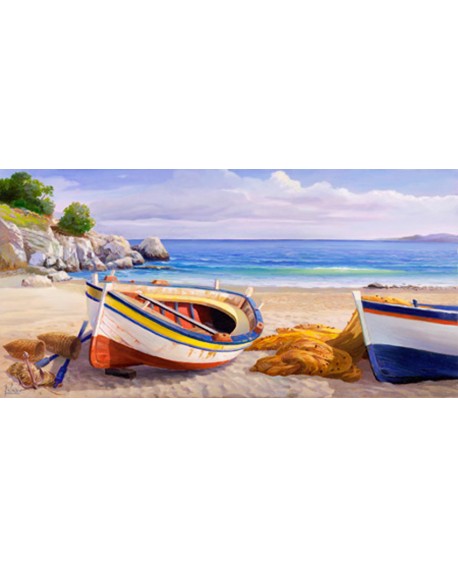 ADRIANO GALASSO PAISAJE MARINA GRANDE BARCAS EN LA ORILLA 2 Home