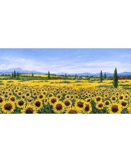 TEBO MARZARI CUADRO PAISAJE IMPRESIONISTA CAMPO GIRASOLES Home