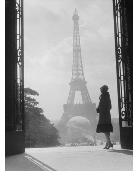 CUADRO FOTOGRAFIA DE PARIS BN MUJER EN TORRE EIFFEL Home