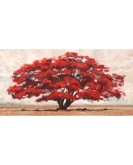 LEONARDO BACCI CUADRO MURAL PAISAJE ARBOL ROJO MODERNO 2 Home