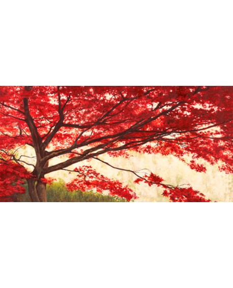 LEONARDO BACCI CUADRO MURAL PAISAJE ARBOL ROJO MODERNO 1 Home