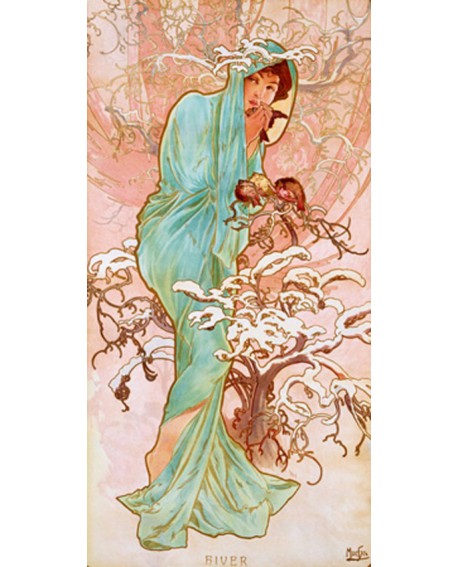 ALPHONSE MUCHA CUADRO FRISO ART NOUVEAU DECO INVIERNO Home