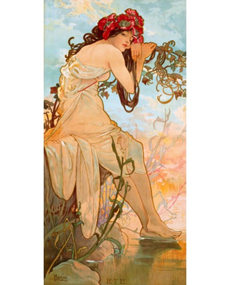 ALPHONSE MUCHA CUADRO FRISO ART NOUVEAU DECO VERANO Home