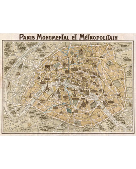 CUADRO MAPA DE PARIS MONUMENTAL MURAL GRANDE CLASICO Home