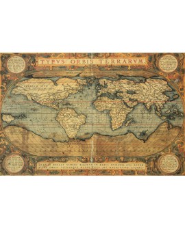 CUADRO MAPA MUNDI ORBIS TERRARUM MURAL GRANDE CLASICO Home