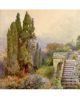 CUADRO PAISAJE PINTURA CLASICA ARBOLES EN LA VILLA Home