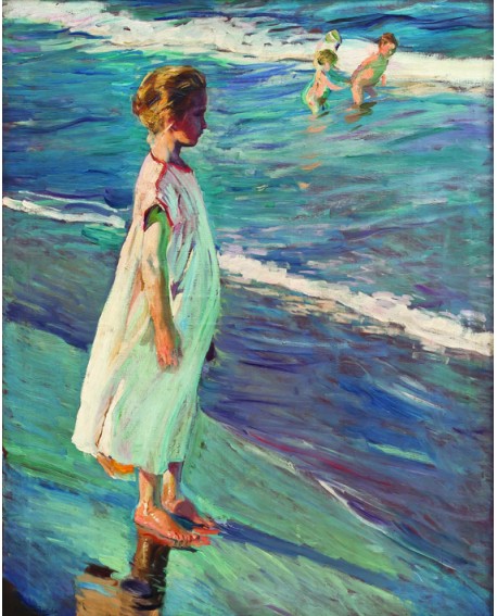 JOAQUIN SOROLLA - Niña orilla de Valencia Impresionismo Español Home