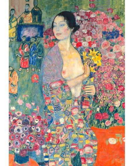 Gustav Klimt La Gueisa con flores - Cuadro Desnudo Impresionista Home