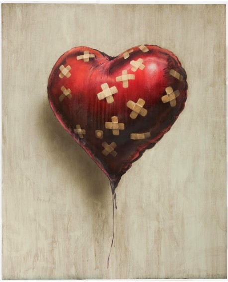 Banksy- Globo Corazon Herido - Arte Graffiti Urbano en cuadro Pop Art Home