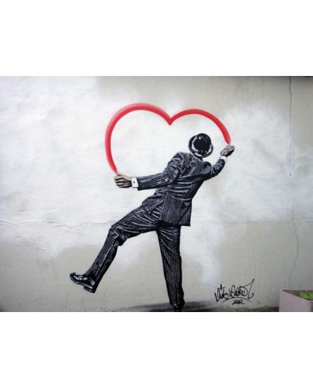 Banksy Cuadro Mural Graffiti Reproduccion Love is Love Corazon Home