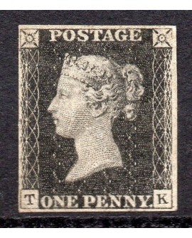 Black Penny negro, Reina Victoria, Gran Bretaña 1840, Certificado OFICIAL CMF