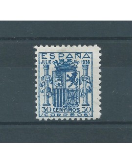 España 1936 - Escudo de España - Edifil nº 801 - Sello certificado Comex