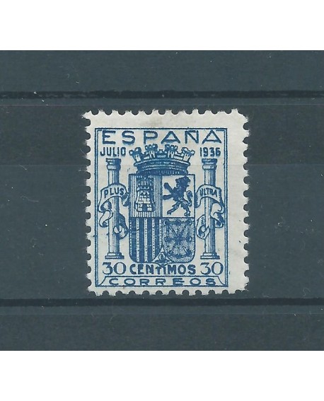 España 1936 - Escudo de España - Edifil nº 801 - Sello certificado Comex Home