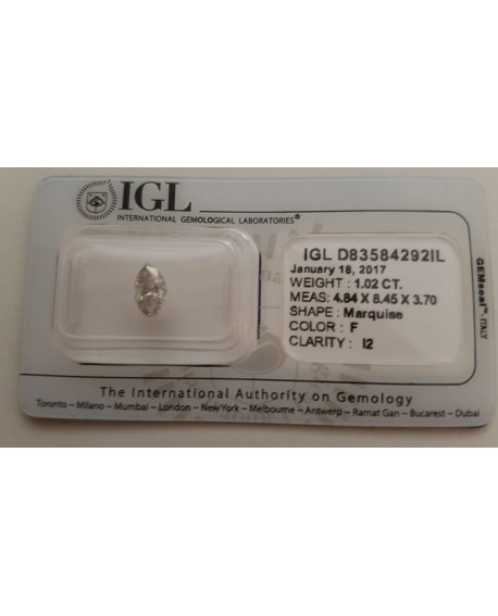 Diamante de 1,02 Quilates. Autentico y garantizado con certificado IGL Home
