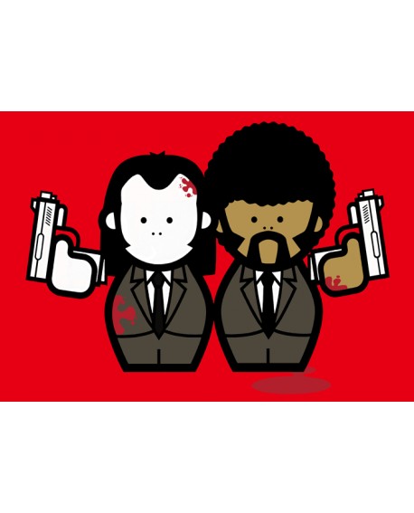 Pulp Fiction Jules & Vincent Pop Art En Rojo Cuadro Mural Reproduccion Home