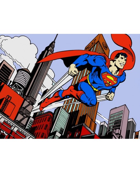 Superman Warner Cuadro Mural Oficial Manhattan tamaño grande Cuadros Horizontales