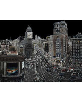 Martha Ulloa - Los Neones de Gran Via de Madrid Siglo XXI Pintura Giclee