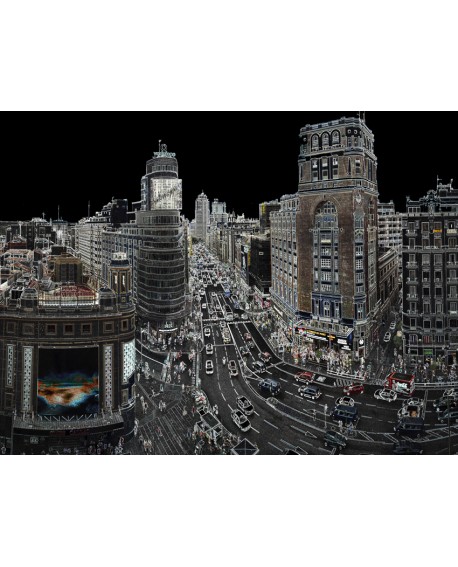 Martha Ulloa - Los Neones de Gran Via de Madrid Siglo XXI Pintura Giclee Home