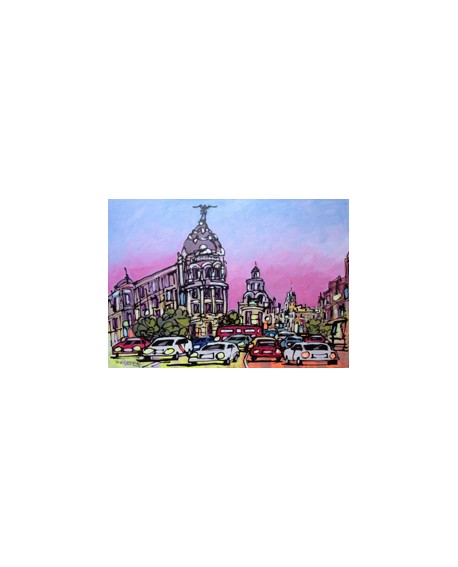 Jose Alala Atasco en la Gran Via Metropolis Pintura Giclee Home