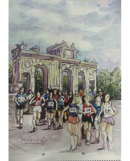 Pintor Jose Alcala Marathon popular en La Puerta de Alcala Reproduccion Home