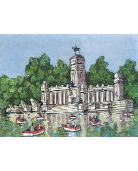 Jose Alcala Estanque Parque del Retiro Pintura Giclee Reproduccion Home