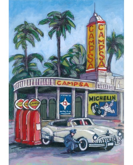 Pintor Jose Alcala Gasolinera Campsa Michelin pintura Giclee Home