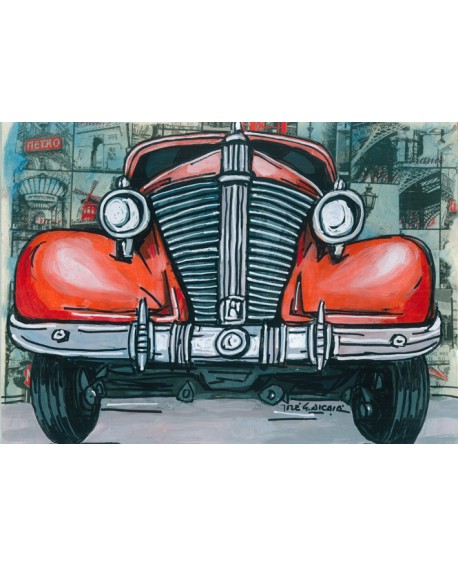 Pintor Jose Alcala El auto de los 500000 Km pintura Giclee Reproduccion Home