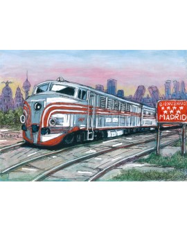 Jose Alcala TREN Talgo en Madrid Pintura Giclee Reproduccion Home
