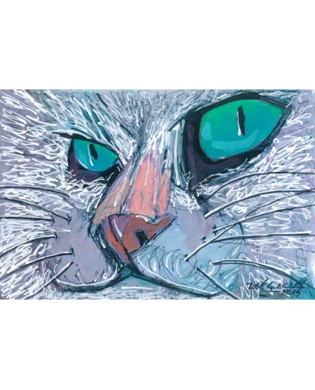 Pintor Jose Alcala El Rey Felino Gato Cuadro pintura Giclee Home