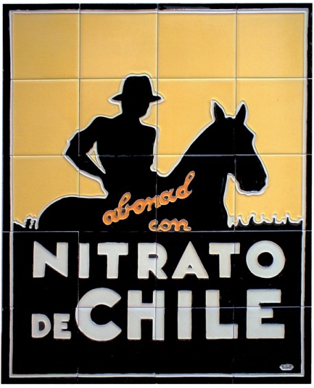 Nitrato de Chile Mural Publicitario Vintage Cuadro efecto ceramico Home