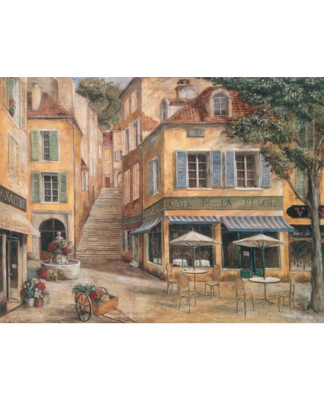 Terraza de Bar de Paris 2 cuadro mural Naif Vintage Romantico Home