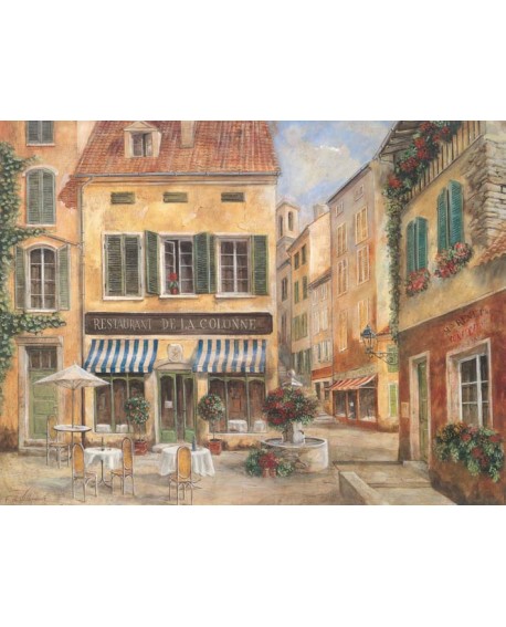 Terraza de Bar de Paris cuadro mural Naif Vintage Romantico Home
