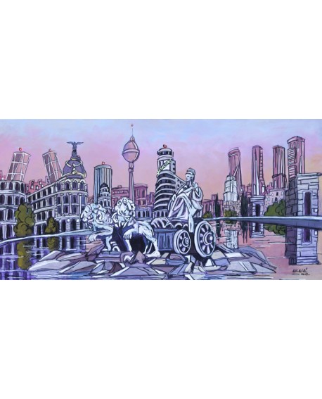 Acala Paisaje Sky line Madrid Cibeles cuadro panoramico grande Cuadros Horizontales