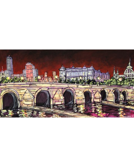 Jose Alcala Panoramica desde Puente de Segovia de Madrid Cuadros Horizontales