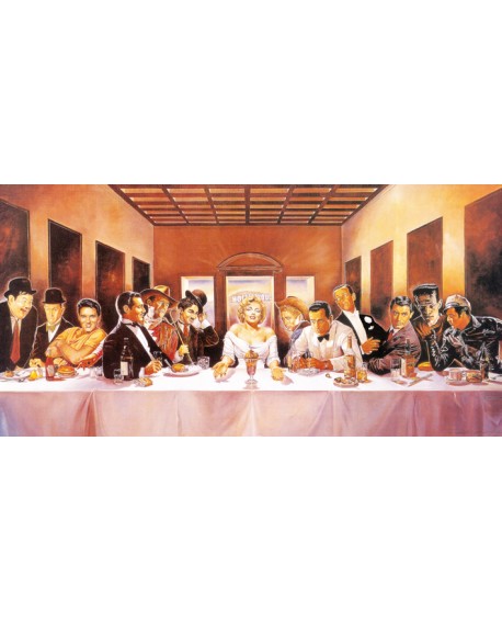 Sagrada cena de los actores - Cuadro Comic Arte Pop Marilyn Leonardo Vinci Cuadros Horizontales