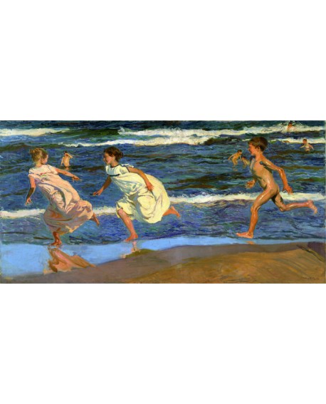 Sorolla juego de los niños en la playas de Valencia Mural impresionista Cuadros Horizontales
