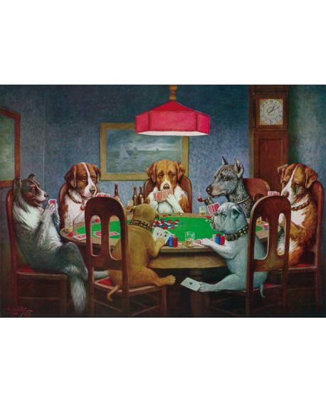 Los perros jugando al poker cuadro decorativo artr naif pop art Home