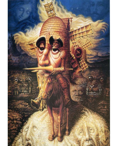 Octavio Ocampo Don Quijote de La Mancha y Sancho Panza en Efecto optico Home