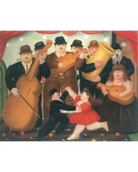 Fernando Botero Baile y orquesta cuadro en mural reproduccion Arte Latino Home