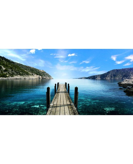 Embarcadero en playa Cuadro Fotografia Paisaje Mar Panoramico Cuadros Horizontales