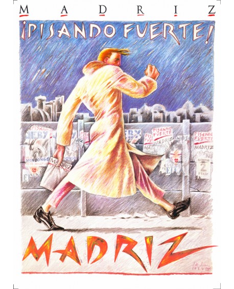 Pisando Fuerte Javier de Juan MadriZ Cuadro Movida Madrileña Pop Art Español Home
