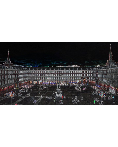Martha Ulloa Plaza Mayor Madrid Panoramico Pop Art Español Cuadros Horizontales