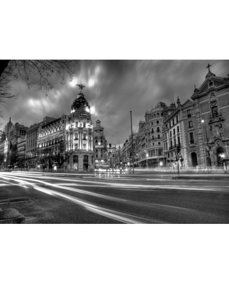 Cuadro Fotografico blanco negro Madrid Luces Metropolis Home