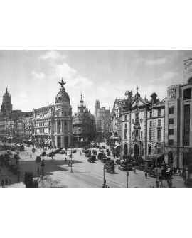 Cuadro Fotografico Madrid 1920 de Gran Via y Calle Alcala