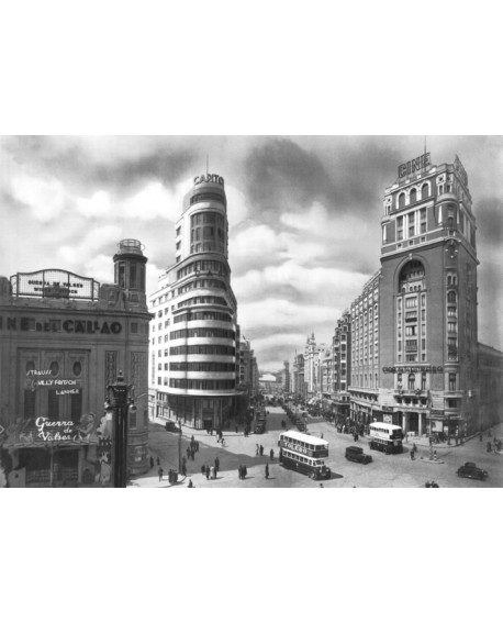 Cuadro Fotografico Madrid 1936 de Gran Via y Plaza de Callao Home