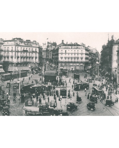 Cuadro Fotografico Antiguo Madrid 1920 de coches en Puerta del Sol 1920 Home