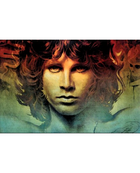 Jim Morrison retrato Pop Art tipo comic espiritual Rock & Roll USA Home