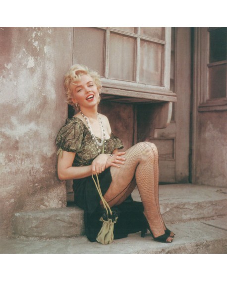 Marilyn monroe en bus Stop con medias de rejilla Cuadro Cuadrado mural Home