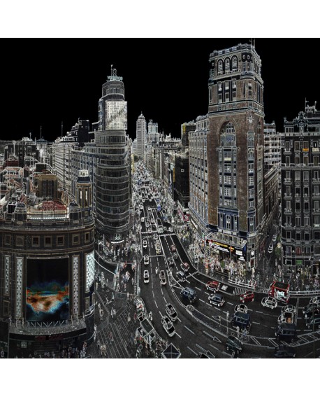 Martha Ulloa Cuadro Mural Ficcion Madrid Siglo XXI luces de Neon Home